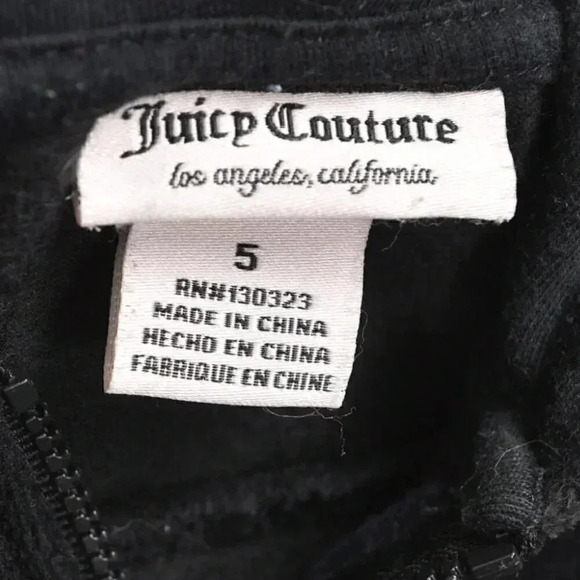Juicy Couture Choose Juicy Ruffle Track Jacket Full Zip Black  Velour Size 5 - Picture 6 of 10